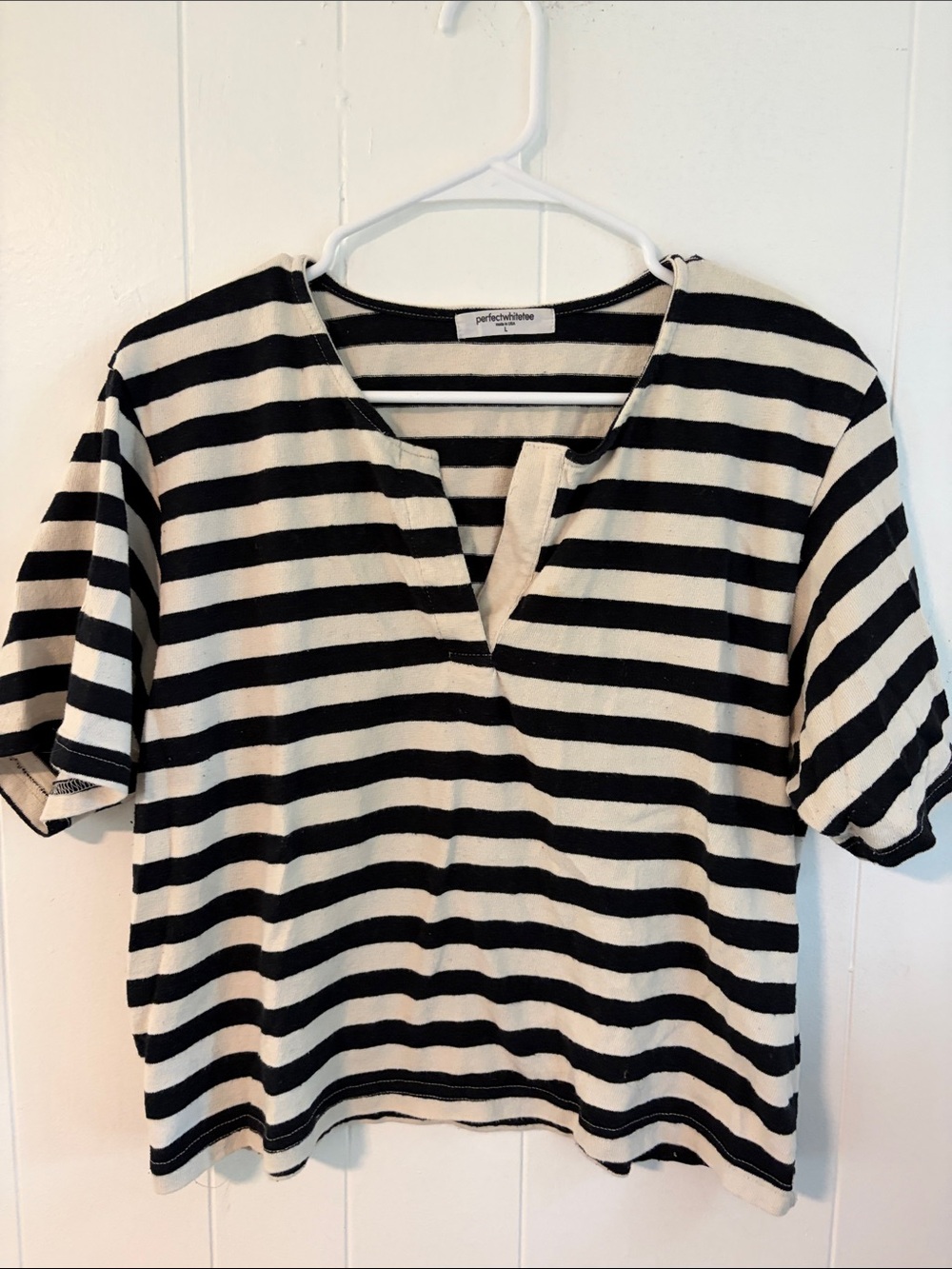 Perfectwhitetee large stripe tshirt